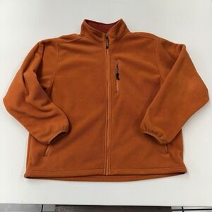 LL Bean Fleece Jacket Mens 2XL Full Zip Orange 0 WN26 Outdoor Pockets